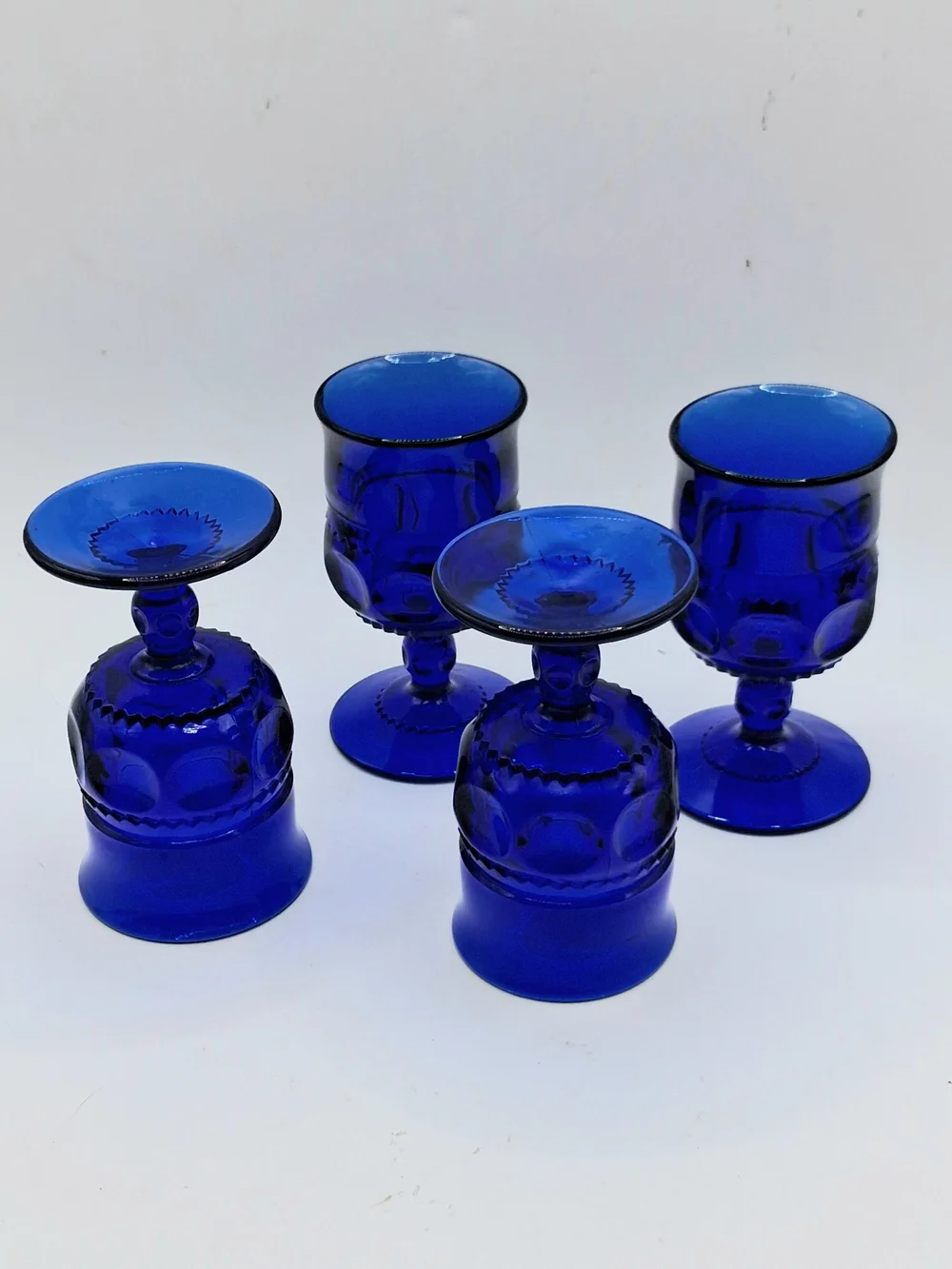 Indiana Glass Cobalt Blue Goblets Set of 4